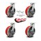 Service Caster 10'' Heavy Duty Red Poly on Cast Iron Caster Set 4 Brakes 2 Swivel Locks, 4PK CRAN-KP92S1030-PUR-RS-SLB-BSL-2-SLB2 - alternate 6